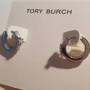 Tory Burch Chic Silver Hoops